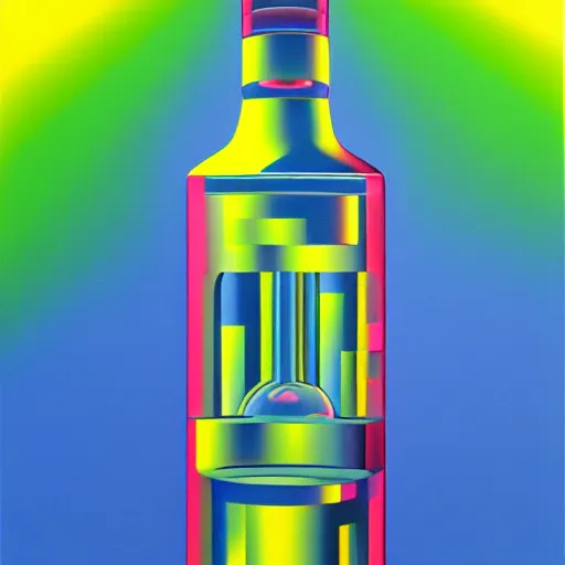 Image similar to vodka bottle by shusei nagaoka, kaws, david rudnick, airbrush on canvas, pastell colours, cell shaded, 8 k