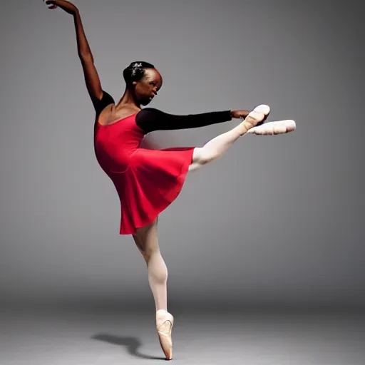 Image similar to Samuel L. Jackson as a ballerina, dancing gracefully, studio lighting