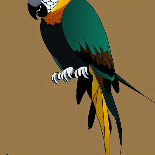 Image similar to a parrot, anime style