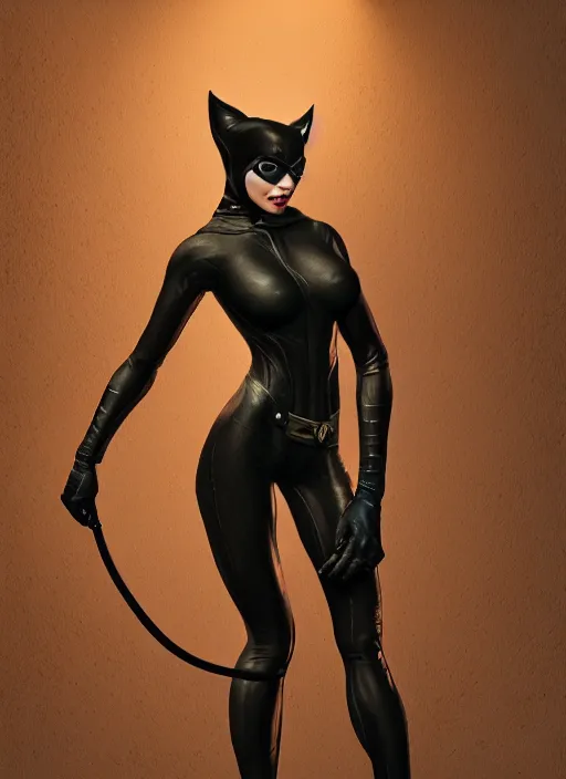 Prompt: catwoman, from batman, au naturel, hyper detailed, digital art, trending in artstation, cinematic lighting, studio quality, smooth render, unreal engine 5 rendered, octane rendered, art style by klimt and nixeu and ian sprigger and wlop and krenz cushart