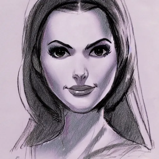 Image similar to milt kahl sketch of victoria justice as princess padme from star wars episode 3