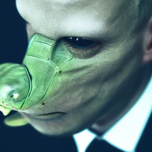 Prompt: praying mantis in a suit, upset, 4 k photograph, cinematic lighting,