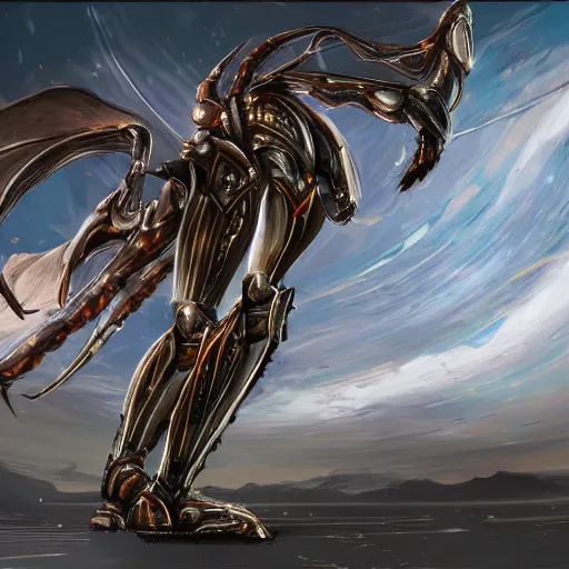 Prompt: high quality bug point of view shot, shrunken on the ground looking up, of a highly detailed beautiful Giant female warframe, but as an anthropomorphic robot female dragon, posing elegantly, massive legs towering over the camera, sleek armor, highly detailed art, realistic, professional digital art, high end digital art, furry art, DeviantArt, artstation, Furaffinity, 8k HD render, epic lighting
