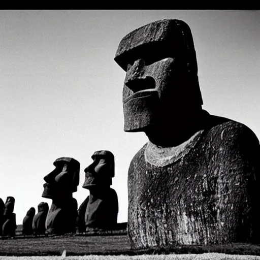 Gigachad as an Easter Island head, trending on, Stable Diffusion