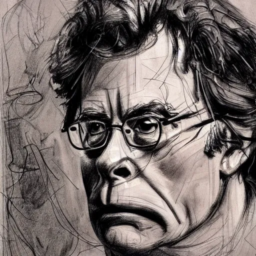 Image similar to a realistic yet scraggly portrait sketch of the side profile of a stern and sophisticated stephen king, trending on artstation, intricate details, in the style of frank auerbach, in the style of sergio aragones, in the style of martin ansin, in the style of david aja, in the style of mattias adolfsson