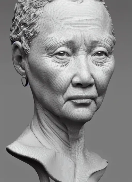 Image similar to 3D resin miniature sculpture by Jean-Baptiste Carpeaux and Luo Li Rong artist, europioid woman, prefect symmetrical face, academic art, realistic, 8K, Introduction factory photo, Product Introduction Photo, Hyperrealism. Subsurface scattering, raytracing, Octane Render, Zbrush, simple background