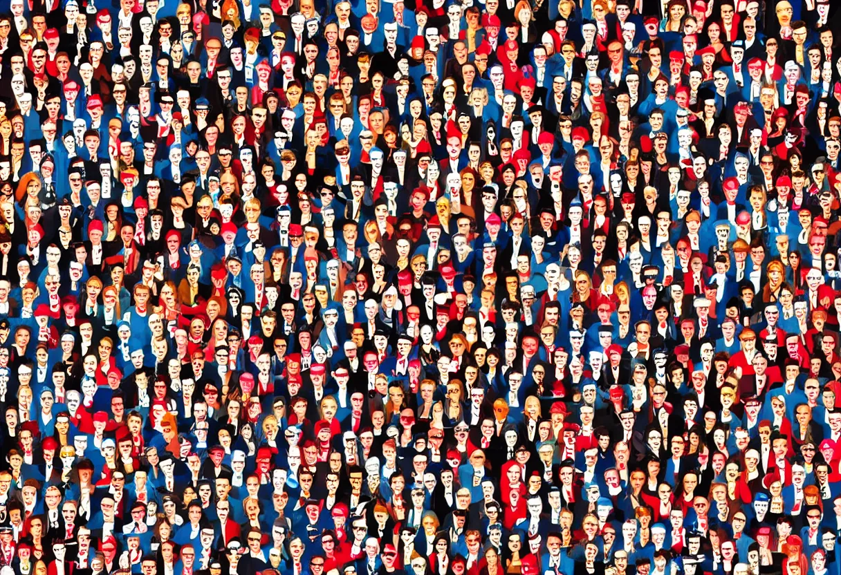Image similar to where's waldo scene rickroll