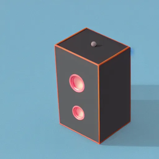 Image similar to a 3 d object of the speaker, isometric game, isometric art, centralised, mohamed chahin, blender cycles render, solid colours material, no background and shadows