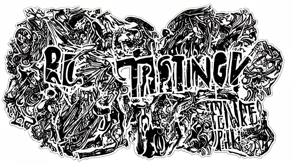 Image similar to biopunk permanent fringe sticker design