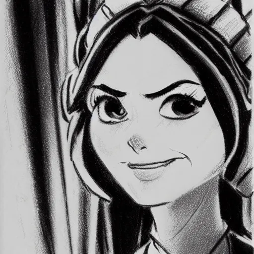 Image similar to milt kahl sketch of victoria justice as princess padme from star wars episode 3