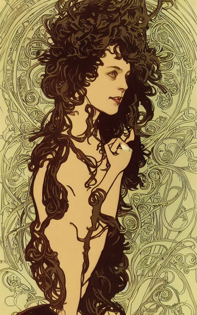 Image similar to Ellen Ripley by Alphonse Mucha