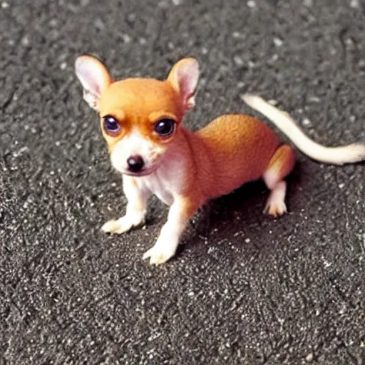 Prompt: photo of world ’ s smallest dog the size of an ant