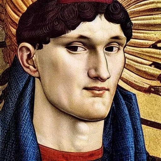 Prompt: abstract vitalik buterin by botticelli, 1 4 8 5