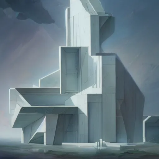 Image similar to architectural dream by peter eisenman in the style of peter mohrbacher