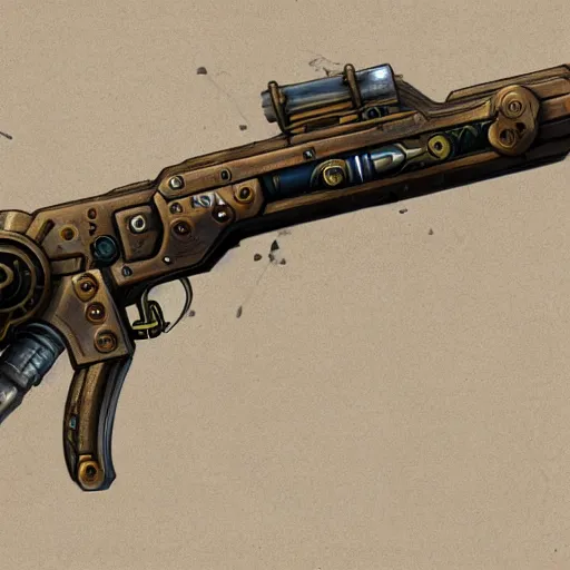 Prompt: a steampunk nerf gun, matte painting, concept art, trending on Artstation