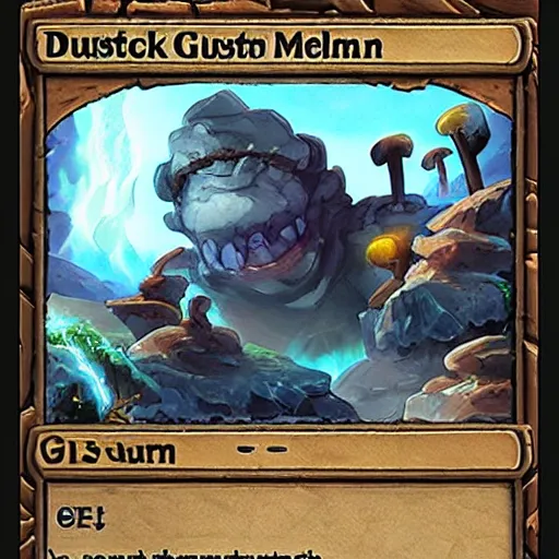 Image similar to ((((rock elemental golem spirit)))), dust and rock theme, hearthstone art style, epic fantasy card game art