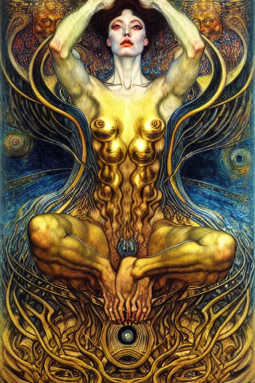 Image similar to Divine Chaos Engine by Karol Bak, Jean Delville, William Blake, Gustav Klimt, and Vincent Van Gogh, symbolist, visionary