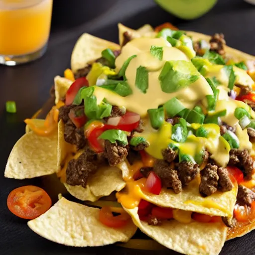 Prompt: cheeseburger nachos