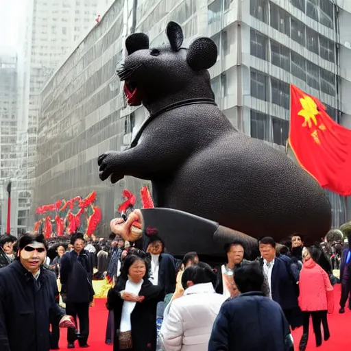 Prompt: xi jinping riding a giant rat