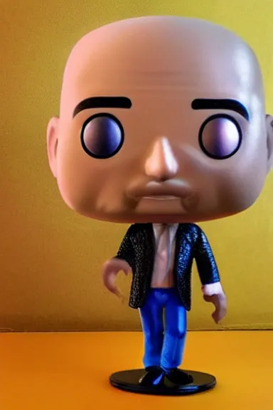 Image similar to “ very very highly detailed photorealistic jeff bezos funko pop, studio lighting and shading, 8 k, award - winning crisp details ”