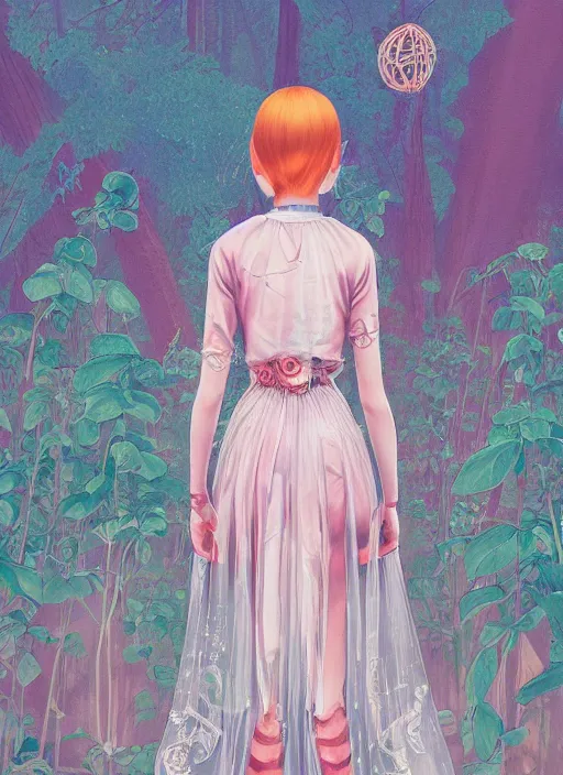 Image similar to girl with transparent dress :: by Martine Johanna and Simon Stålenhag and Chie Yoshii and wlop and Guillermo del toro :: ornate, dynamic, particulate, rich colors, elegant, centered, artstation, smooth, sharp focus, octane render, 3d