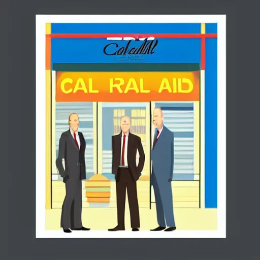 Image similar to better call saul, flat illustration