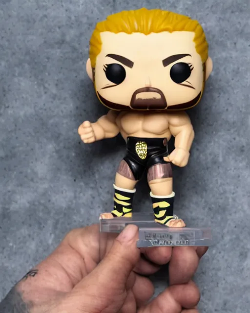 Image similar to Wrestler Funko Pop. Photographic, photography