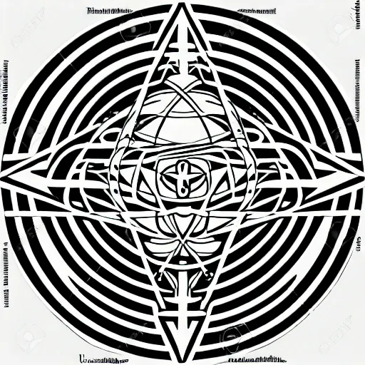 Prompt: occult ancient asymmetric sigil sacred geometry demon angel