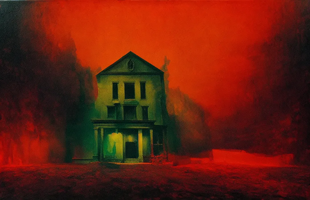 Image similar to most glorious colours ever put on canvas forms exist in three dimensions, with height, width, and depth. intact flawless ambrotype from 4 k criterion collection remastered cinematography gory horror film, ominous lighting, evil theme wow photo realistic postprocessing macrolens painting by claude gellee