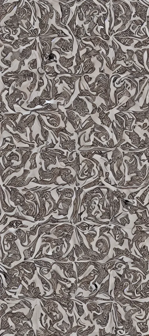 Prompt: Intricate and Detailed seamless pattern of a greek carved Marble Inlay detail from Athens , Pietra Dura, white marble inlay, Greco-roman style marble inlay, Greek Floor Mosaic, Carved Marble in 3D, ethnic greek patterns arranged in a damask pattern, white background, intricate:: Italian ethnic motifs and hyper-realistic, carved marble, Bryce 3D :: seamless pattern:: white purple blue green teal and pink colors :: 3D:: watermark::-0.3 blurry::-0.3 cropped::-0.3 insanely detailed and intricate, hypermaximalist, elegant, ornate, hyper realistic, super detailed, Vray render , Artstation, Photorealistic