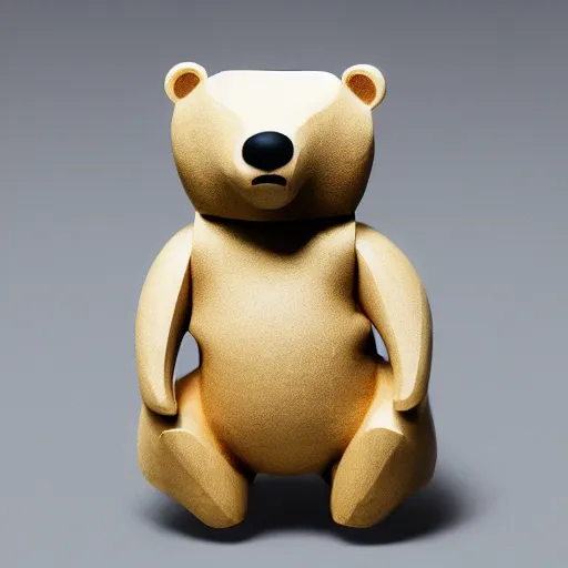 Prompt: a minimalist designer toy of a hiphop bear
