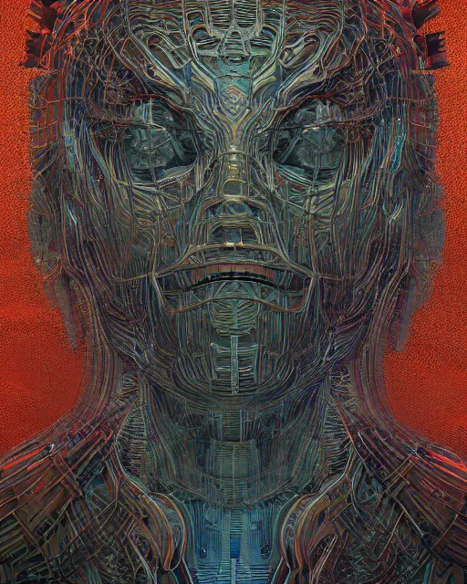 Image similar to portrait of 6 armed Monster intricate abstract. intricate artwork. by Tooth Wu, wlop, beeple, dan mumford. mulholland drive by david lynch, dune by david lynch, octane render, trending on artstation, greg rutkowski very coherent symmetrical artwork. cinematic, hyper realism, high detail, octane render, 8k, iridescent accents