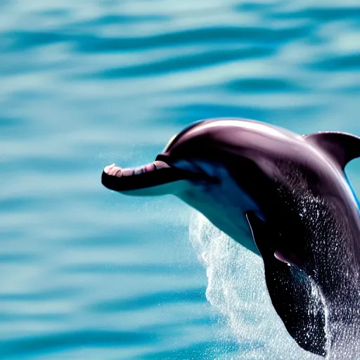 Image similar to photograph close up of a dolphin smoking a cigar