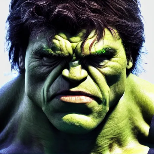Prompt: a highly realistic photo of the incredible hulk in spiderman's costume, hyperdetailed, artstation, digital art, photorealism, accurate, 8k,