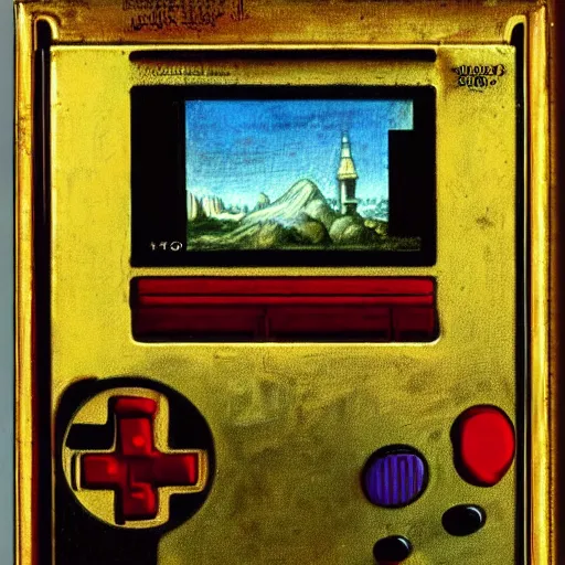 Image similar to original Da Vinci painting of the Gameboy - 1503 Paint on Canvas