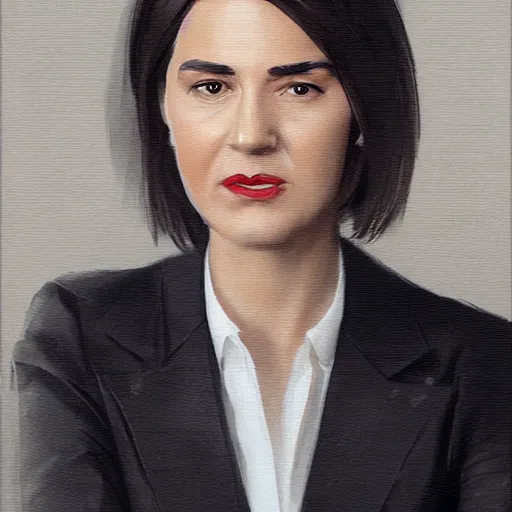 Image similar to maia sandu hyperrealistic, style of greg rutkowski