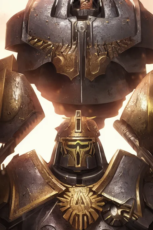 Image similar to armor portrait heros warhammer 4 0 k horus heresy fanart - the primarchs emperor by johannes helgeson animated with vfx concept artist & illustrator global illumination ray tracing hdr fanart arstation zbrush central hardmesh 8 k octane renderer comics stylized