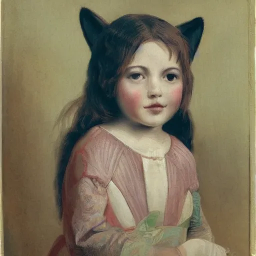 Prompt: a young girl with a fox head