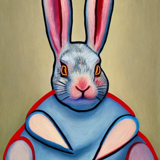 intricate five bunny rabbitt by pablo picasso, oil on | Stable