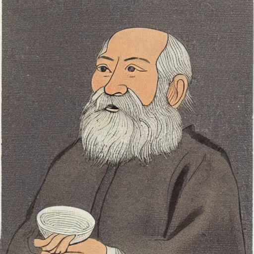 Prompt: Laozi's Final Cup of Tea