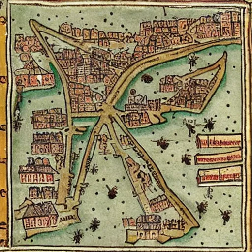 Image similar to medieval map of the town of yelm