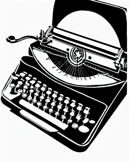 Image similar to artdeco illustration digital art typewriter. retro. old.