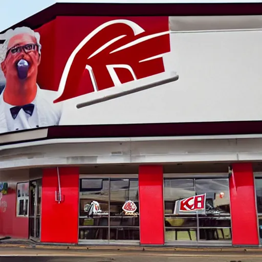 Prompt: kfc on fire photo realistic