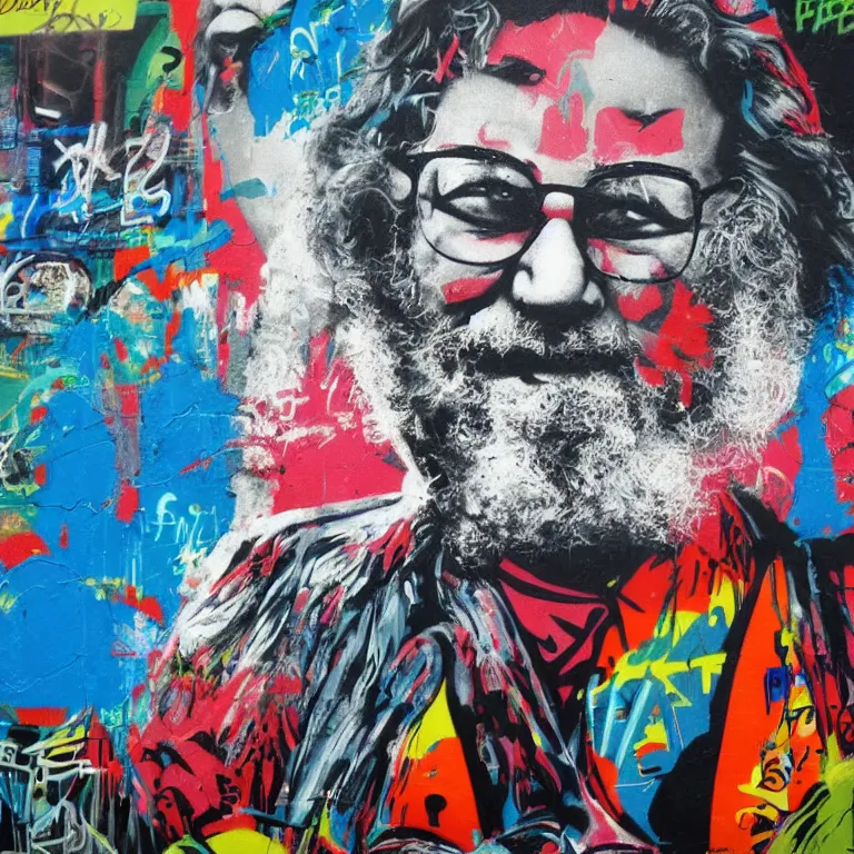 Image similar to graffiti jerry garcia