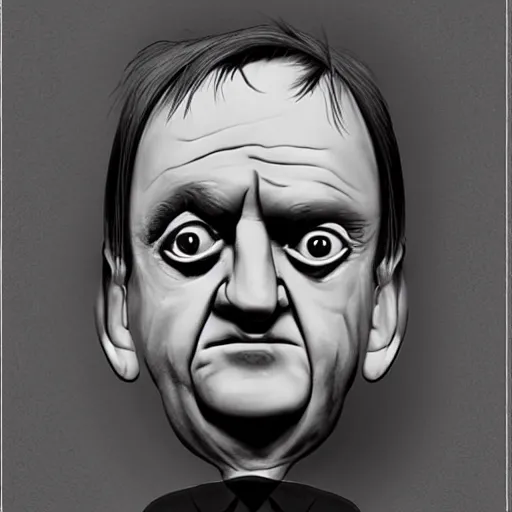 Image similar to mark e smith in the style of an easter island head