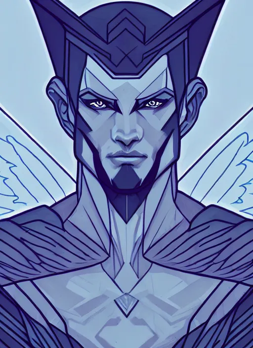 Prompt: symmetry!! concept art, art by dan mumford!!, full shot, sketch!! of a male angel, smooth, sharp focus, illustration