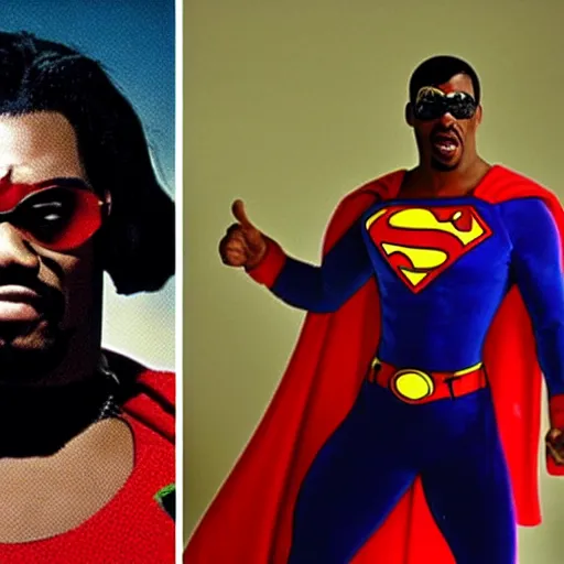 Image similar to Pootie tang as superman