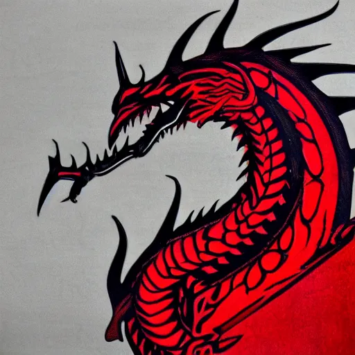 Prompt: red dragon