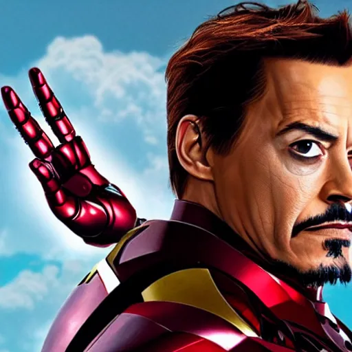 Image similar to Iron Man Tony Stark played by Johnny Depp