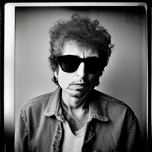 Image similar to Mugshot Portrait of Bob Dylan with stunna shades and a high top fade, taken in the 1970s, photo taken on a 1970s polaroid camera, grainy, real life, hyperrealistic, ultra realistic, realistic, highly detailed, epic, HD quality, 8k resolution, body and headshot, film still, front facing, front view, headshot and bodyshot, detailed face, very detailed face